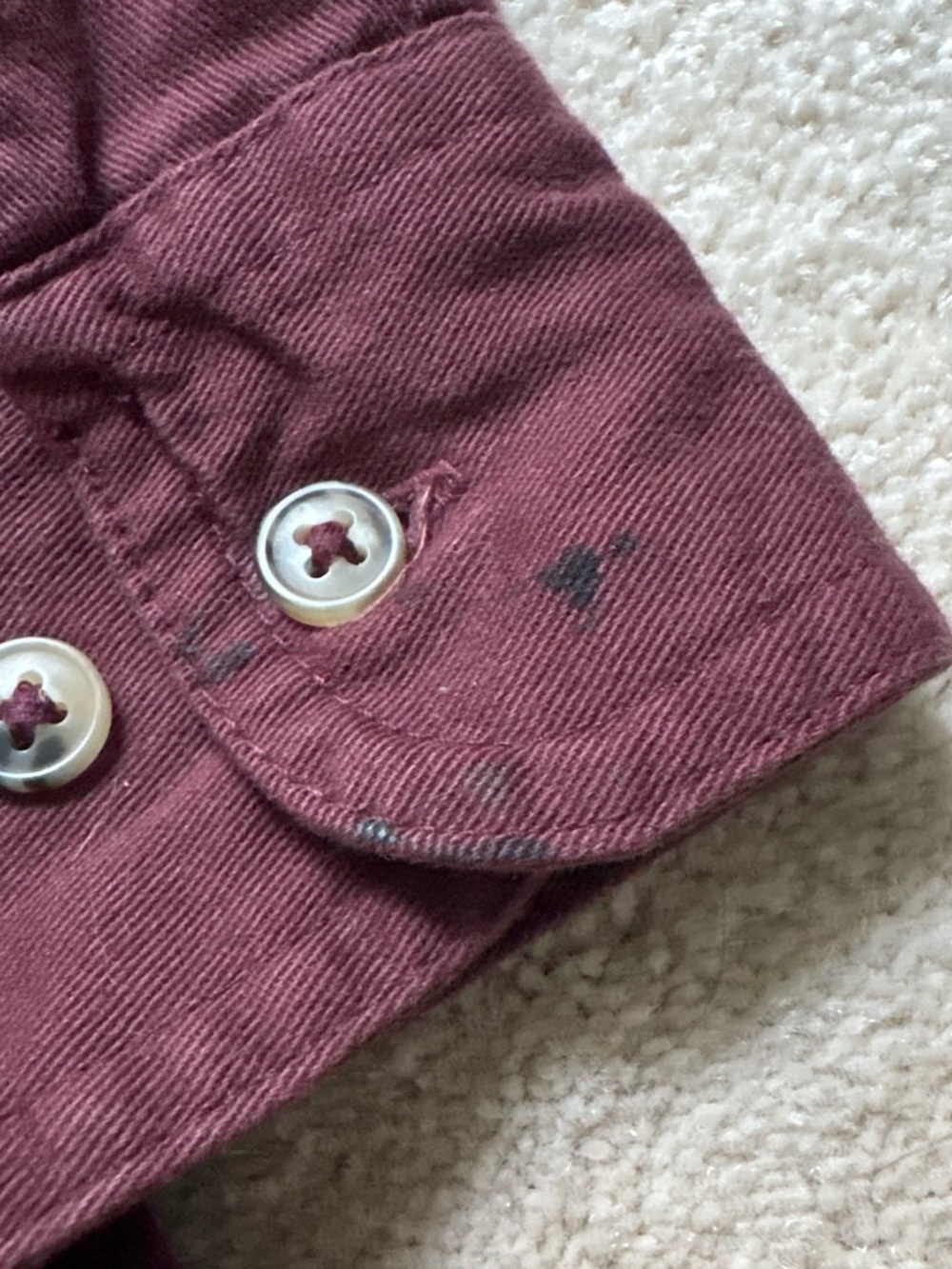 Wrangler relaxed fit burgundy and tan button-up shirt size M - Picture 4 of 7